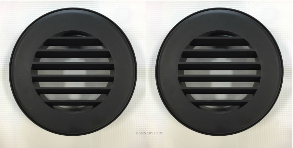 Round RV Furnace Wall Register Vent - Black - 2 Pack
